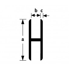 H-PROFIEL VOOR PLATEN VAN 7MM DIKTE ALUMINIUM BRUTE 30X7X1,5MM 1M