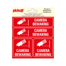 STICKER CAMERABEWAKING 150X150 MM 4 STUKS