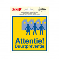 STICKER ATTENTIE BUURTPREVENTIE 150X150 MM