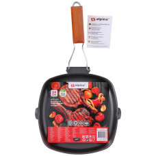 ALPINA GRILL PAN CARBON 24CM. 1MM. W/FOLDING HANDLE