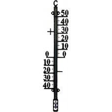 BUITENTHERMOMETER METAAL ZWART