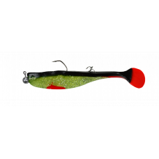 LFT PADDLE SHAD RIGGED + STINGER 15CM. 7GR. BLACK GOLD RED TAIL