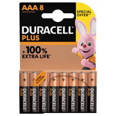 DURACELL ALKALINE PENLITE 1,5V LR03/AAA MN2400 PLUS POWER, BLISTER 8ST