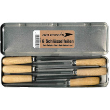 SLEUTELVIJLSET, 100MM, 6DLG, DIN 7283, MET HEFT, BLIKKEN DOOSJE, MADE IN GERMANY