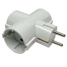 RANDAARDE STEKKERADAPTER 3-VOUDIG T-MODEL WIT RANDAARDE STEKKERADAPTER 3-VOUDIG T-MODEL WIT