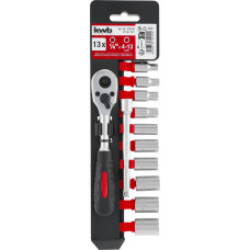 RATEL- EN DOPPEN SET 1/4 13 DELIG