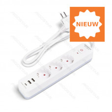 STEKKERDOOS 3V+KNOP+USB 1,5M 3X1,0Q