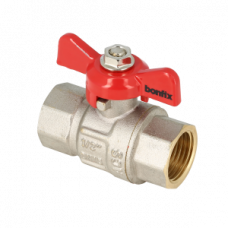 BONFIX KOGELKRAAN 3/4" BI.DR. X 3/4" BI.DR.+VLINDERGR. ROOD