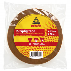 2-ZIJDIG TAPE LOS TRANSP. 50 M 15 MM