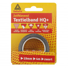 WATERVAST TEXTIELBAND ZWART 4 M 19 MM