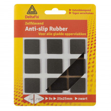 ANTI-SLIPRUBBER ZWART 25X25MM 9 ST