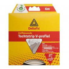 TOCHTSTRIP V-PROF. EPDM WIT 6 M 9MM 7MM