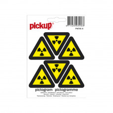 MINI PICTO'S 4,5CM 6 PER VEL RADIOACTIEVE STOFFEN