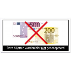 STICKER DEZE BILJETTEN WORDEN HIER NIET GEACCEPTEERD 100X200 MM ONVERP