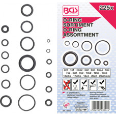 ASSORTIMENT O-RINGEN 3-22MM, 225DLG, BGS 8044