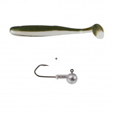 LFT MINNOW SHAD (012) 3+1PCS. 12CM. - OLIVE CLEAR BELLY