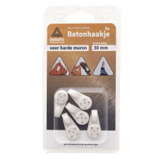 BETONHAAKJE KLEIN WIT 19 MM 7ST