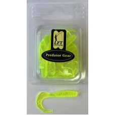 LFT TROUT / BASS TWISTERS 6CM. 10PCS. FLUOR CHARTREUSE