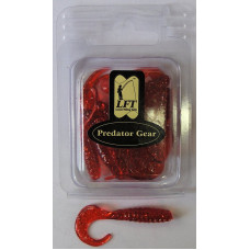 LFT TROUT / BASS TWISTERS 6CM. 10PCS. RED