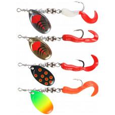 LFT TWISTTAIL SPINNER (2) BLACK RED DOTS